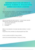 MIDTERM EXAM NUR 209 MEDICAL-SURGICAL NURSING II&colon; 2025&sol;2026 WITH CORRECT&sol;ACCURATE ANSWERS