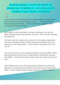 NUR209 EXAM 3&colon; NUR 209 MEDICAL SURGICAL NURSING II&comma; 2025&sol;2026 WITH CORRECT&sol;ACCURATE ANSWERS