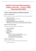 NSG533 Advanced Pharmacology &ndash; Wilkes University &ndash; Exam 1 Study Material &lpar;2024&sol;2025&rpar;