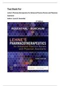 Test Bank For Lehne's Pharmacotherapeutics for Advanced Practice Nurses and Physician Assistants 3rd Edition&comma; by Laura D&period; Rosenthal &period; All Chapters 2025