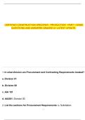 CERTIFIED CONSTRUCTION SPECIFIER - PRODUCTION - PART 1 EXAM QUESTIONS AND ANSWERS GRADED A&plus; LATEST UPDATE&period;