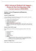 AMLS Advanced Medical Life Support &ndash; Pretest & Post-Test Questions with Correct Answers &lpar;2024&sol;2025&rpar;