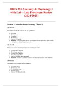 BIOS 251 Anatomy & Physiology I with Lab &ndash; Lab Practicum Review &lpar;2024&sol;2025&rpar;