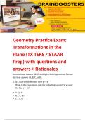 Geometry Practice Exam&colon; Transformations in the Plane &lpar;TX TEKS &sol; STAAR Prep&rpar; with questions and answers &plus; Rationales