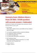 Geometry Exam&colon; Dilations About a Point &lpar;TX TEKS &sol; STAAR questions with accurate answers &plus; Rationales&rpar;
