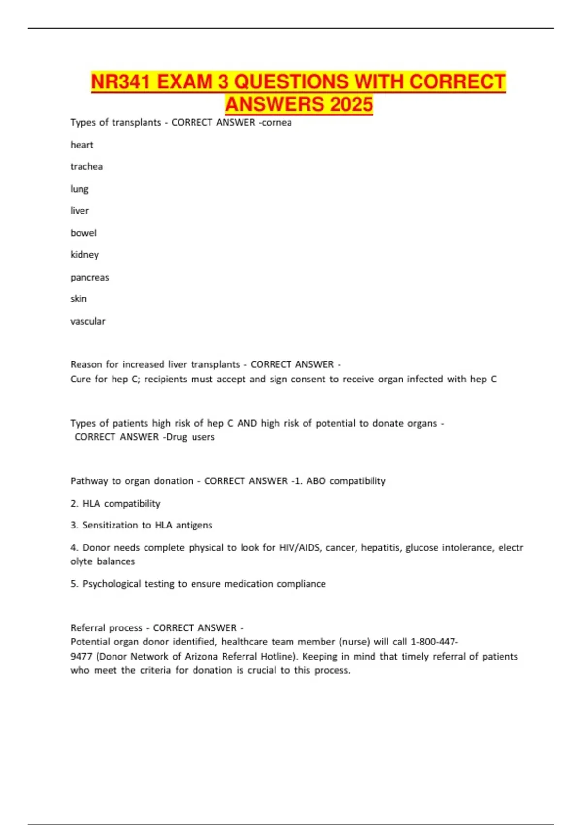 2025 NR341 Exam 3 – Questions with Correct Answers (Updated 2025 ...
