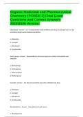 Organic Medicinal and Pharmaceutical Chemistry &lpar;PCHEM 2&rpar; Final Exam Questions and Correct Answers 20252026 Version&period;