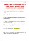 CHEMISTRY 101 FINAL IVY TECH  EXAM BRAND NEW OFFICIAL  QUESTIONS WITH ANSWERS&period; 