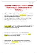 NEVADA TIMESHARE LICENSE BRAND  NEW OFFICIAL QUESTIONS WITH  ANSWERS&period; 