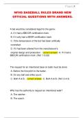 NFHS BASEBALL RULES BRAND NEW  OFFICIAL QUESTIONS WITH ANSWERS&period; 