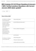 BDS Modules G&period;11-G&period;13 Exam Questions & Answers &vert; 100&percnt; Verified solutions &vert;Questions with Correct Answers 2025 latest update&excl;&excl;