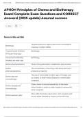 APHON Principles of Chemo and Biotherapy Exam&vert; Complete Exam Questions and CORRECT Answers&vert; &lpar;2025 update&rpar; Assured success