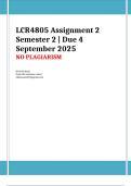 LCR4805 Assignment 2 Semester 2 &vert; Due 4 September 2025