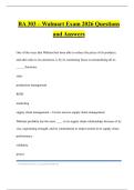 BA 303 &ndash; Walmart Exam 2026 Questions and Answers