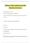 Walmart cashier methods Exam 2026 Questions and Answers