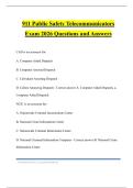 911 Public Safety Telecommunicators Exam 2026 Questions and Answers