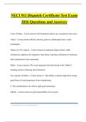 NECI 911 Dispatch Certificate Test Exam 2026 Questions and Answers