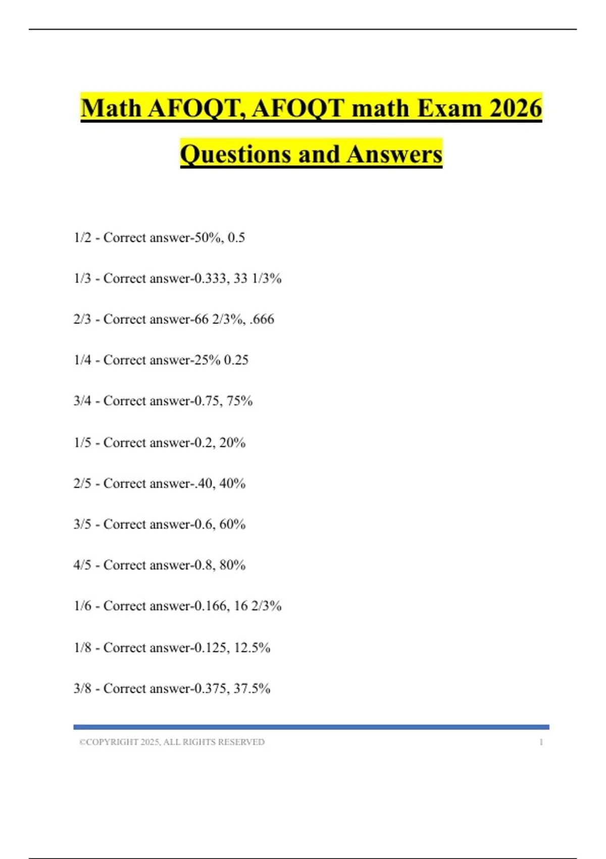 Math AFOQT, AFOQT math Exam 2026 Questions and Answers - AFOQT - Stuvia US