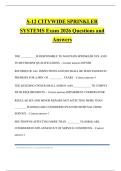 S-12 CITYWIDE SPRINKLER SYSTEMS Exam 2026 Questions and Answers