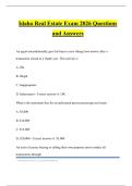 Idaho Real Estate Exam 2026 Questions and Answers