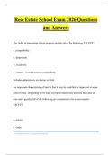 Real Estate School Exam 2026 Questions and Answers