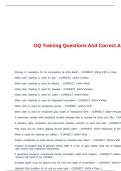 OQ Training Questions And Correct Answers