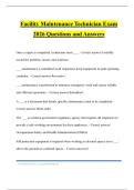 Facility Maintenance Technician Exam 2026 Questions and Answers