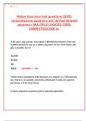 WebCE Insurance Test Questions 2025&colon; Comprehensive Exam Prep with Verified Answers & Detailed Solutions &vert; 100&percnt; Correct