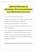 Industrial Maintenance and Mechatronics CH-4-5 Tools and Fasteners Exam 2026 Questions and Answers
