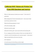 California DMV Motorcycle Written Test Exam 2026 Questions and Answers