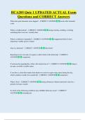 HCA205 Quiz 1 UPDATED ACTUAL Exam  Questions and CORRECT Answers