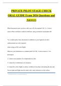 PRIVATE PILOT STAGE CHECK ORAL GUIDE Exam 2026 Questions and Answers