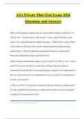 ASA Private Pilot Oral Exam 2026 Questions and Answers