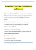 Private Pilot Oral Bundled Exams 2026 Questions and Answers 100&percnt; Pass Guaranteed