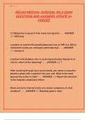 RELIAS Medical-Surgical RN A Exam Questions & Answers 2025 &ndash; A&plus; Graded &vert; Latest Update
