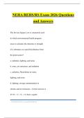 NEHA REHS&sol;RS Exam 2026 Questions and Answers