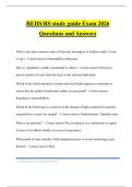 REHS&sol;RS study guide Exam 2026 Questions and Answers