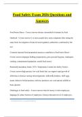 Food Safety Exam 2026 Questions and Answers