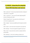 CA REHS - Inspection&sol;Investigation Exam 2026 Questions and Answers