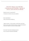 CMN 170V  Midterm  Exam 2025-2026  &ndash; Communication and Technology &ndash; Questions & Answers  Latest University of California