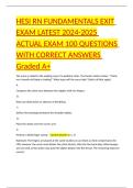 HESI RN FUNDAMENTALS EXIT EXAM LATEST 2024-2025 ACTUAL EXAM 100 QUESTIONS WITH CORRECT ANSWERS Graded A&plus;