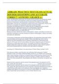 LIBRARY PRACTICE TEST EXAM &lpar;ACTUAL 2025&sol;2026&rpar; QUESTIONS AND ACCURATE CORRECT ANSWERS &vert; GRADED A&plus;