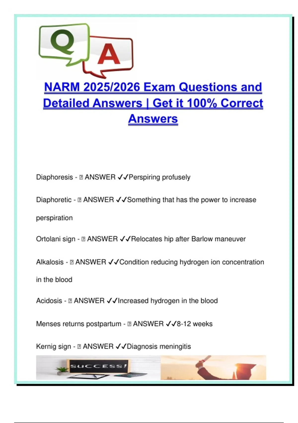 NARM 2025/2026 Midwifery Exam Guide – 150+ Verified Questions & Answers ...