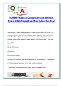 NARM Phase 3 Written Exam Prep 2025&sol;2026 &ndash; 180&plus; Expert-Verified Questions & Answers &vert; Hyperemesis&comma; HELLP&comma; Genetics&comma; Mastitis&comma; PTSD&comma; PPH&comma; VBAC&comma; Fetal Monitoring & More