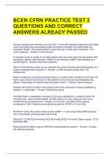 BCEN CFRN PRACTICE TEST 2 QUESTIONS AND CORRECT ANSWERS ALREADY PASSED 