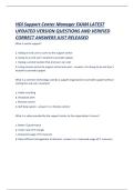 HDI Support Center Manager EXAM  essential IT service management and leadership LATEST UPDATED VERSION QUESTIONS AND VERIFIED CORRECT ANSWERS JUST RELEASED