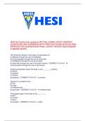 HESI A2 Practice test questions -ACTUAL EXAM- LATEST VERSION -QUESTIONS AND ANSWERS