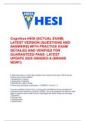 Cognition-HESI -ACTUAL EXAM- LATEST VERSION -QUESTIONS AND ANSWERS- WITH PRACTICE EXAM&sol;&sol;Cognition-HESI -ACTUAL EXAM- LATEST VERSION -QUESTIONS AND ANSWERS- WITH PRACTICE EXA