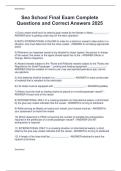 Sea School Final Exam Complete  Questions and Correct Answers 2025 