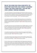 NR 667 CEA EXAM 2025 FINAL EXAM WITH 120 EXAM PREP QUESTIONS AND CORRECT ANSWERS&sol; &sol; NR667 CEA FINAL EXAM 2025 &sol; CEA FNP 2025 &lpar;100&percnt; CORRECT VERIFIED ANSWERS&rpar;